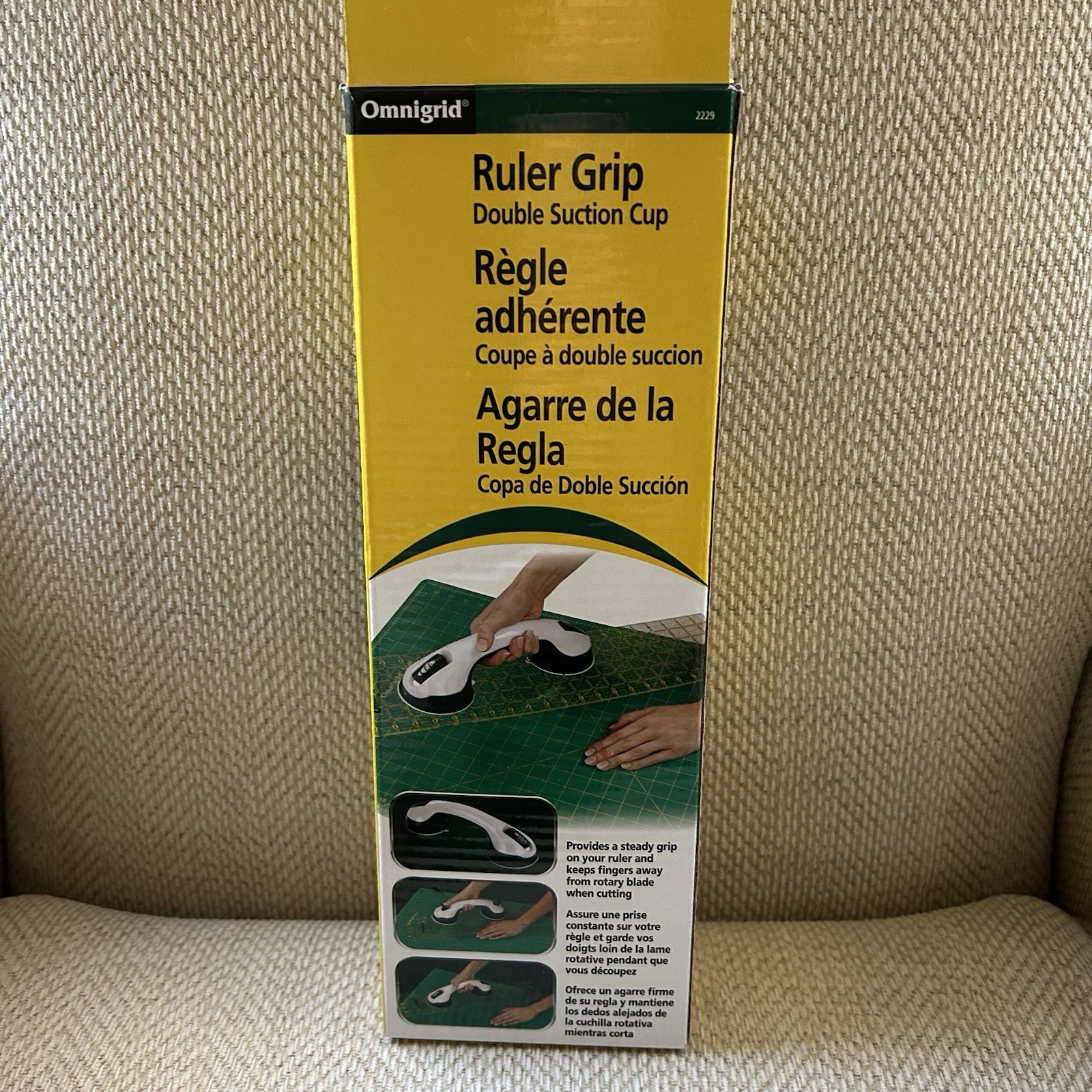 Omnigrid 2229 Ruler Grip Double Suction Cup White New Open Box