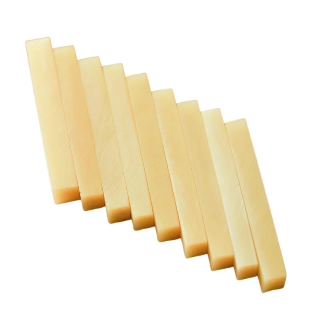 10x Bone Guitar Nut 2-1/8"x1/4"x3/8" (55x6x10mm) Blank Unbleached Luthier