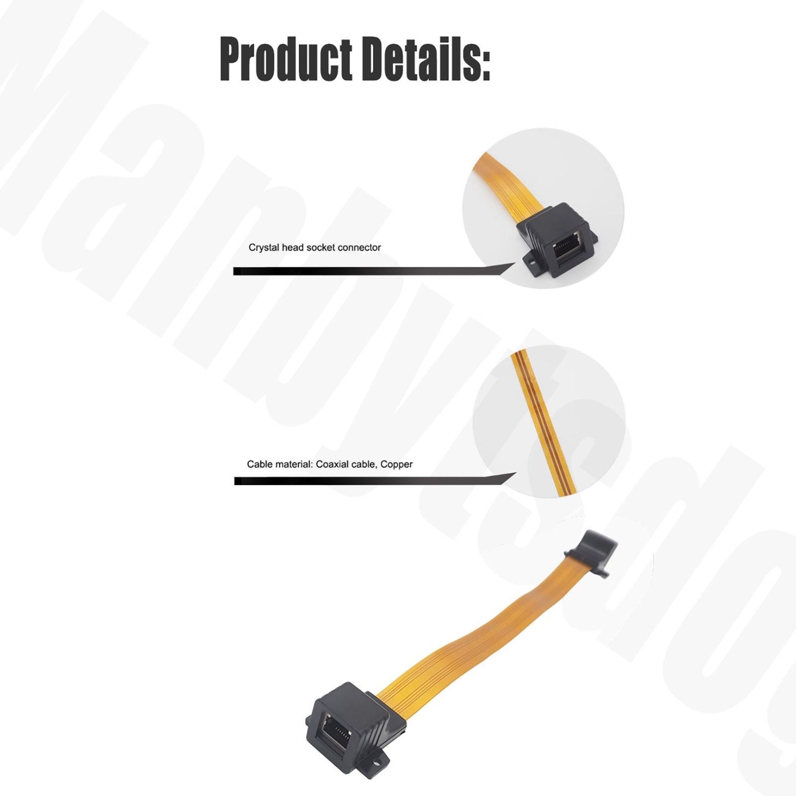 Premium Flat Cat5 Window & Doors Feed-Through cable OEM RJ45 US Seller Fast Ship