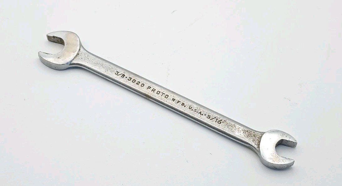 Vintage PROTO 5/16" and 3/8" Open End Wrench 3020 MADE IN USA