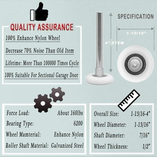 Surpass Garage Door Hardware Kit Roller/Hinge/Top Bracket/Wire Rope (for 8'