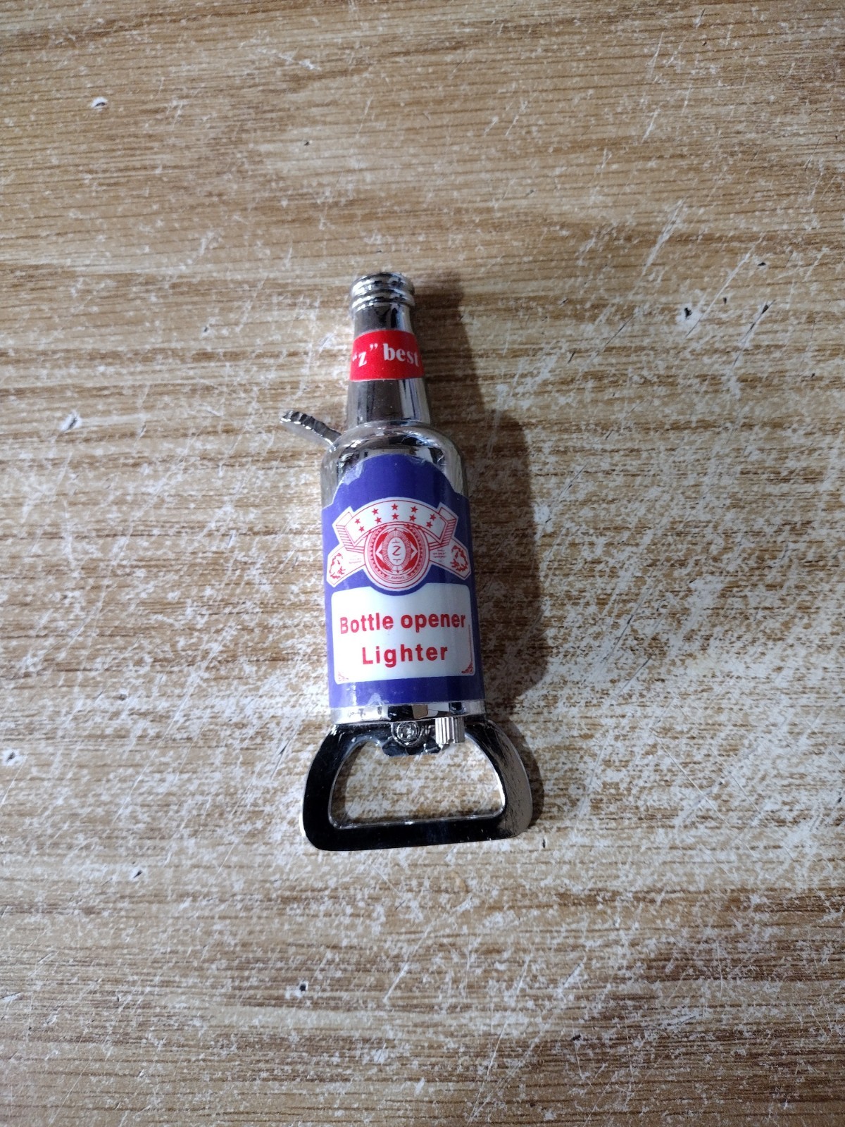 Vintage Novelty Butane Lighter Beer Bottle Can Opener