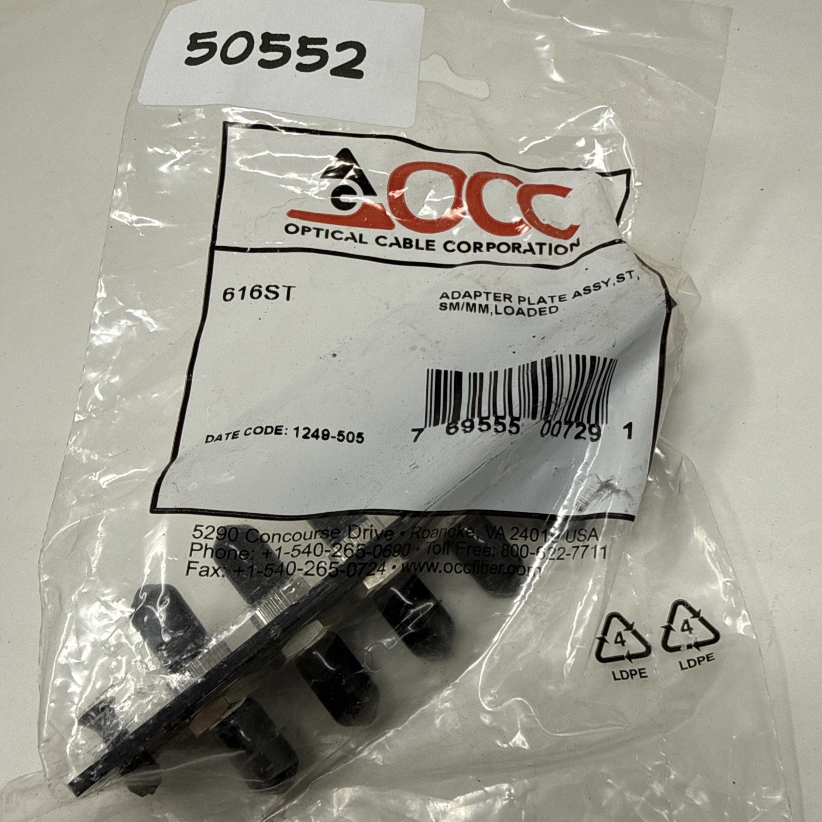 616ST ST Adapter Plate 6-port ST 62.5 Mulitmode  Singlemode Metal Sleeve