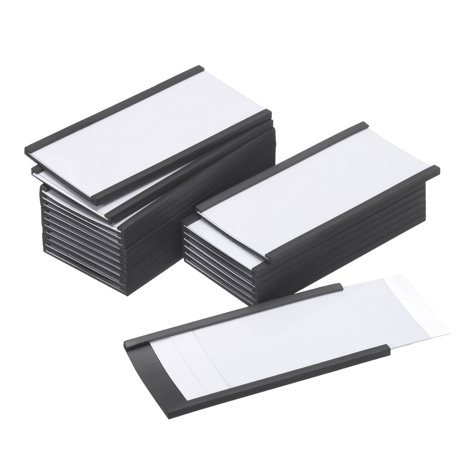 20pcs Label Holders 3" x 1.6" C Channel Rubber Magnetic for Metal Shelves