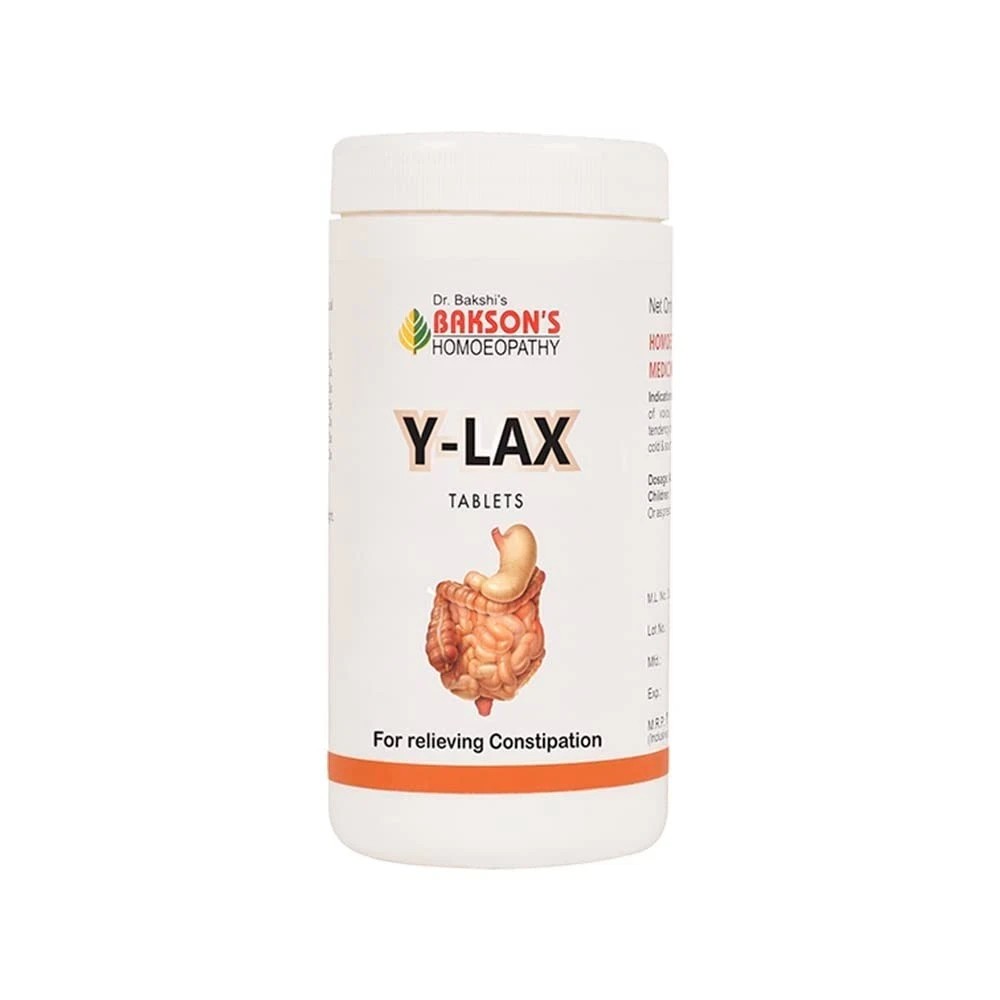 Bakson’s Homeopathy Y-Lax Tablets 200 – Constipation & Bowel Relief