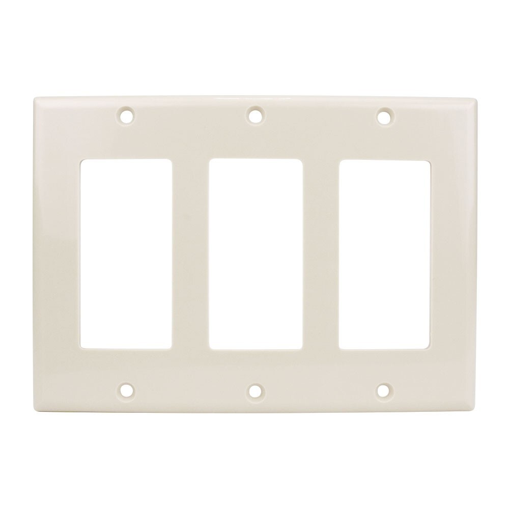 Construct Pro™ Decorative Triple Gang Wall Plate (Light Almond)