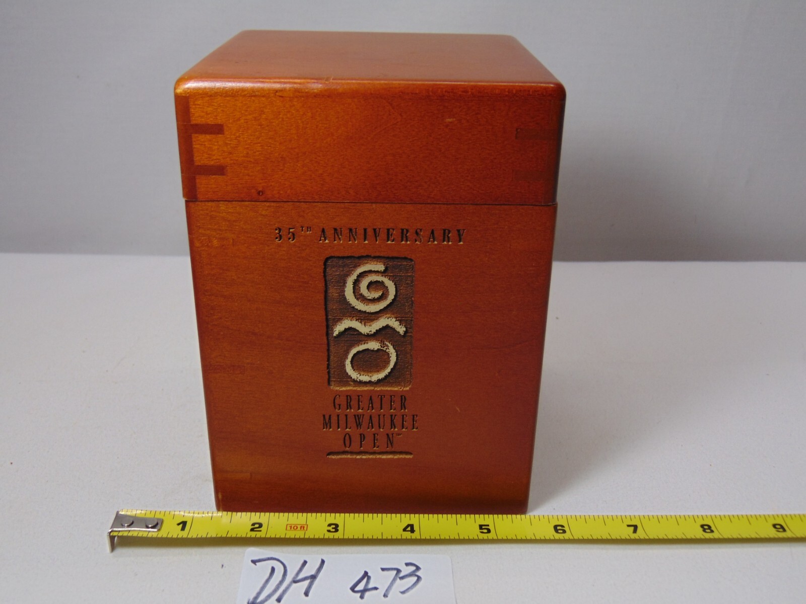 Wood Storage Box 35th Anniversary Greater Milwaukee Open Jensen Marketing Laser