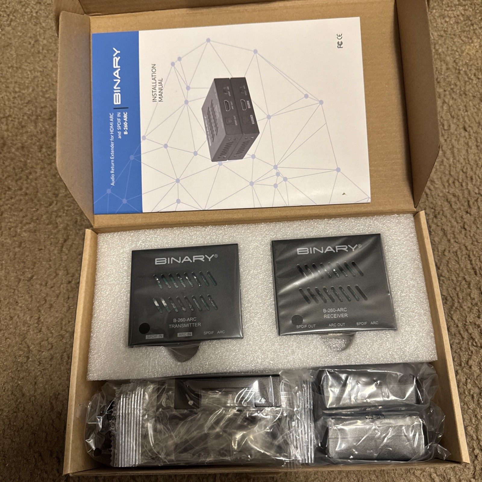 Binary B-260-ARC Audio Return Extender for HDMI ARC and S/PDIF Brand New