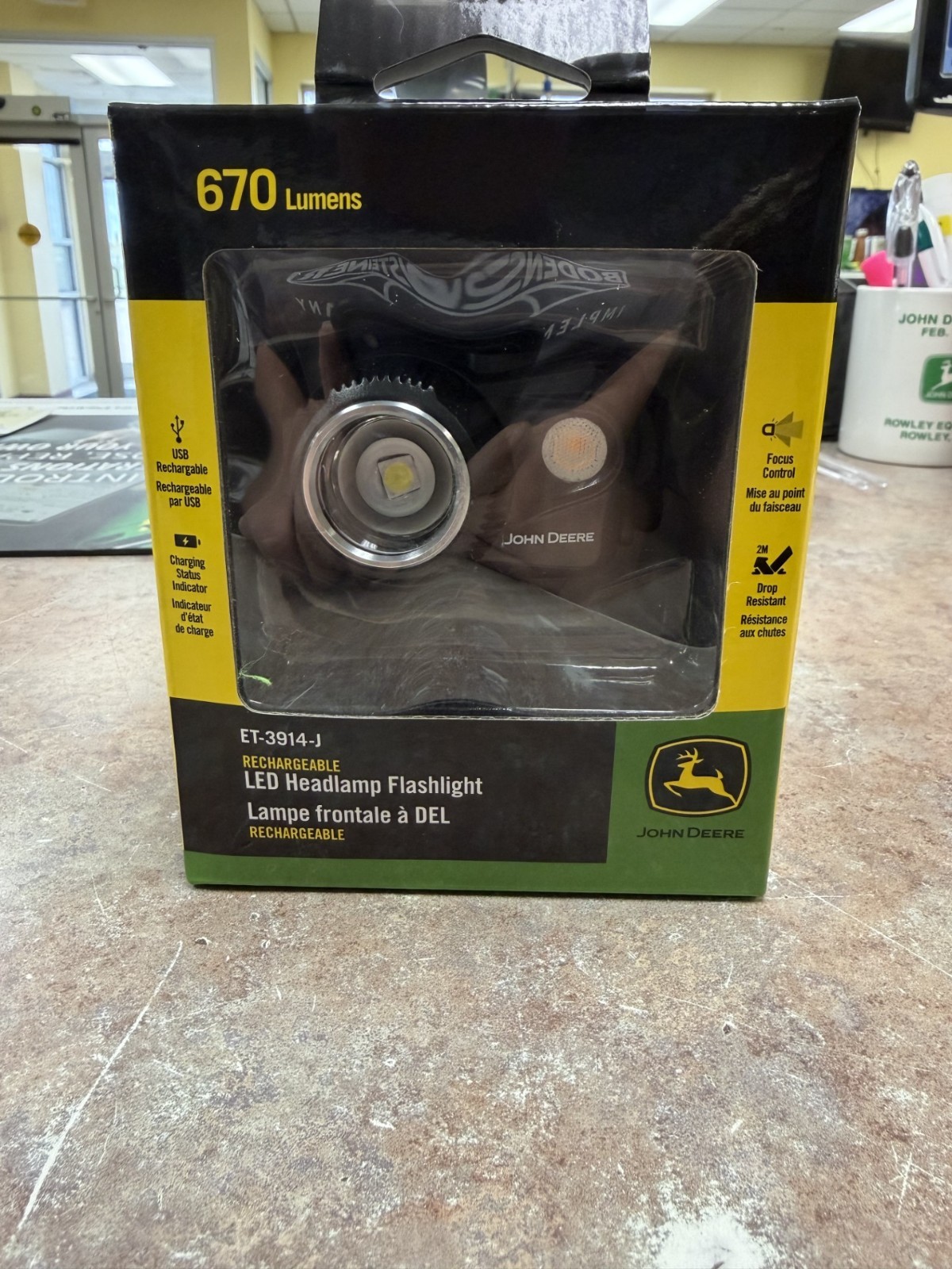 JOHN DEERE 670 LUMEN RECHARGABLE HEADLAMP ET-3914-J