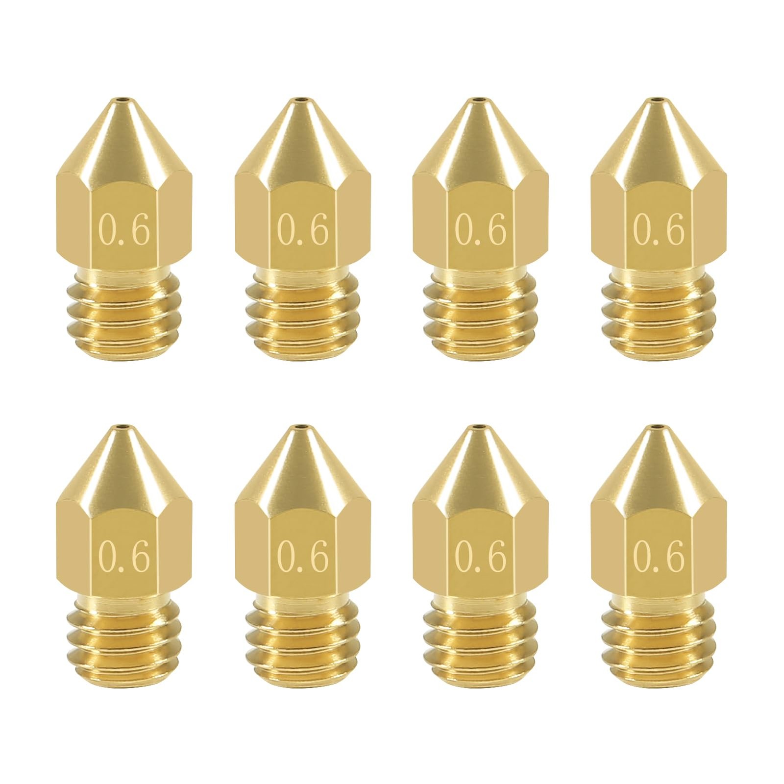 8 Pcs 0.6mm MK8 Extruder Nozzles 3D Printer Nozzles for Creality Ender ...