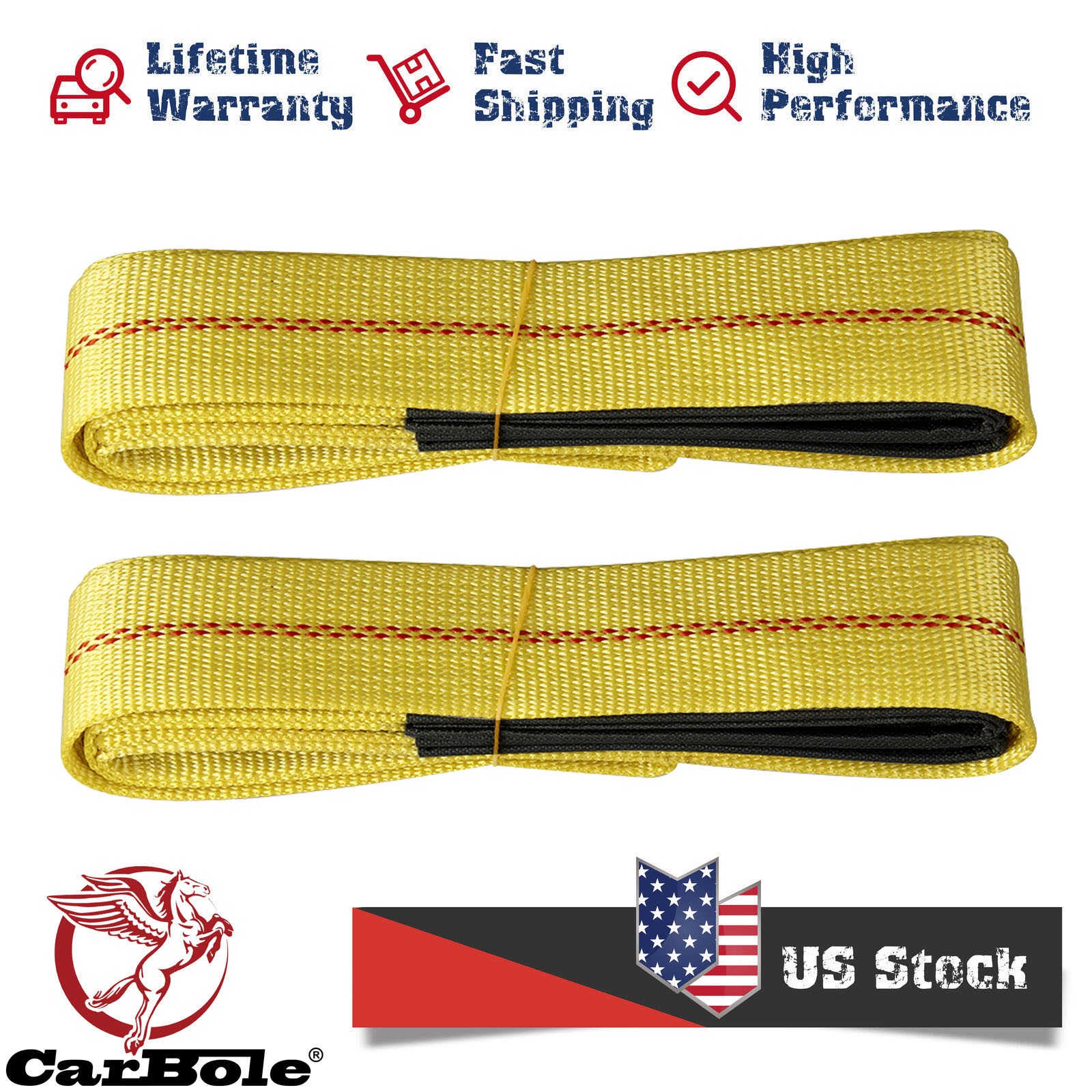 Heavy Duty Flat Eye Lift Sling 9000lbs Breaking Strength Lifting Straps 2''x6ft