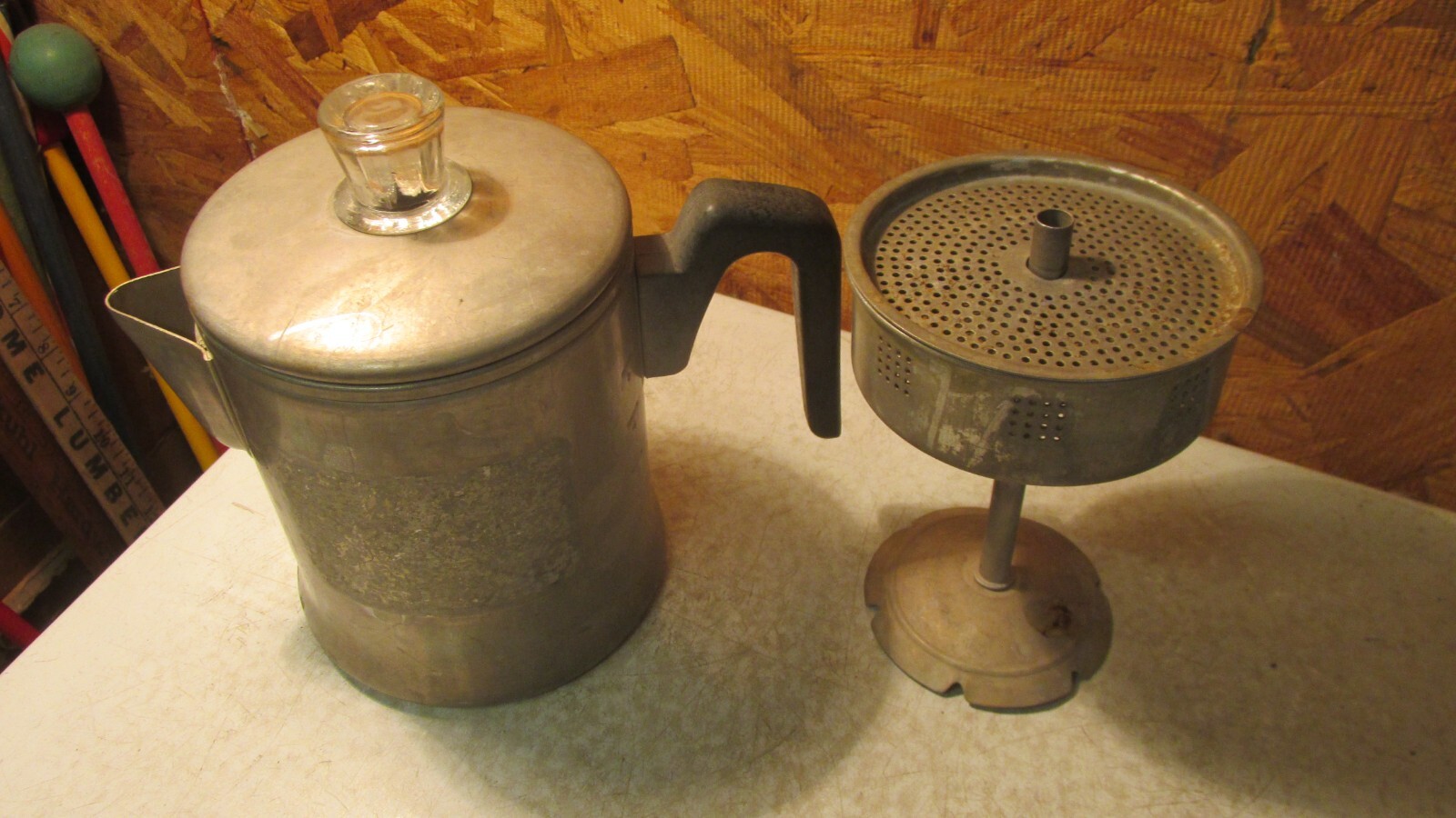 Vintage Century Aluminum Stove Top Coffee Pot- 5 cup