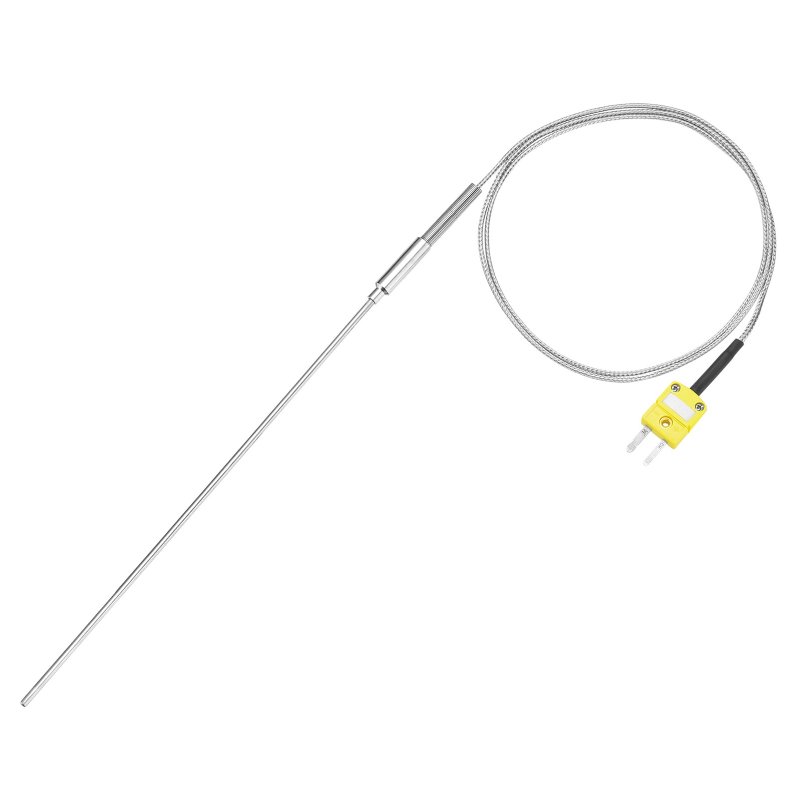 K Type Thermocouple with Plug,Temperature Sensor -50 to 1100°C 2.5x300mm 3.3ft