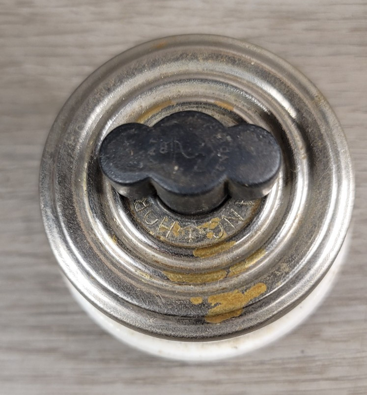 Antique Anchor Rotary Light Wall Switch Metal and Porcelain 2 3/8" Dia.