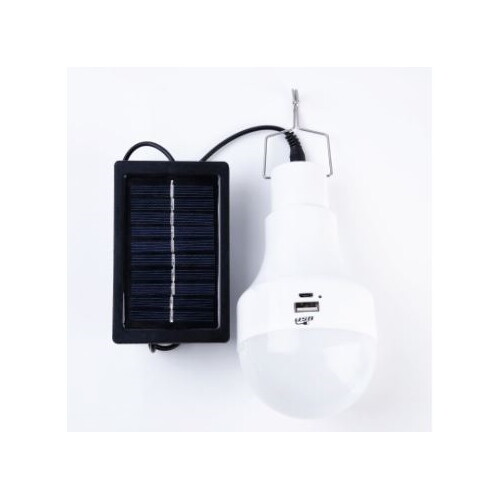 Solar Panel Powered LED Light Bulb With Built in Battery Bank By Sirius Survival