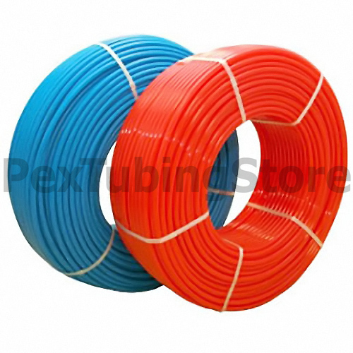 (1) Blue + (1) Red rolls of Non-Barrier PEX Tubing for Plumbing Applications