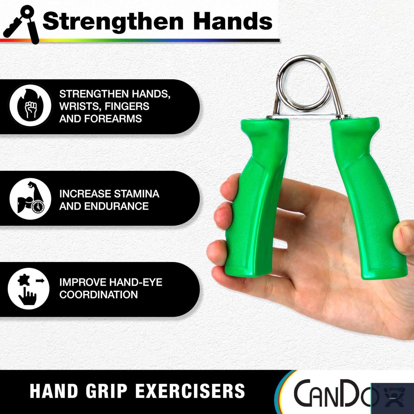 Hand Grip Exercisers Pair Green Medium 12 Pound Resistance Training