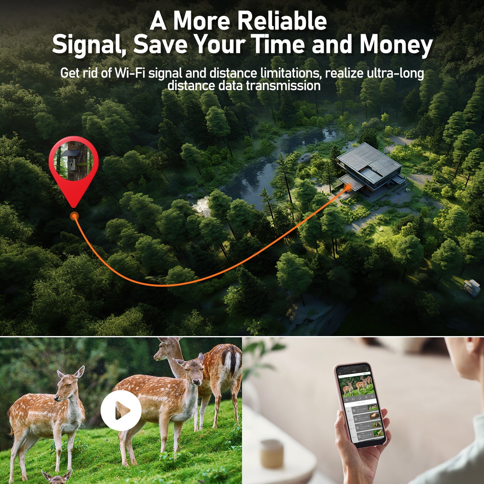 2Pack Solar Cellular Trail Camera with 2.5K Live Streaming 4G LTE Game Cam SIM