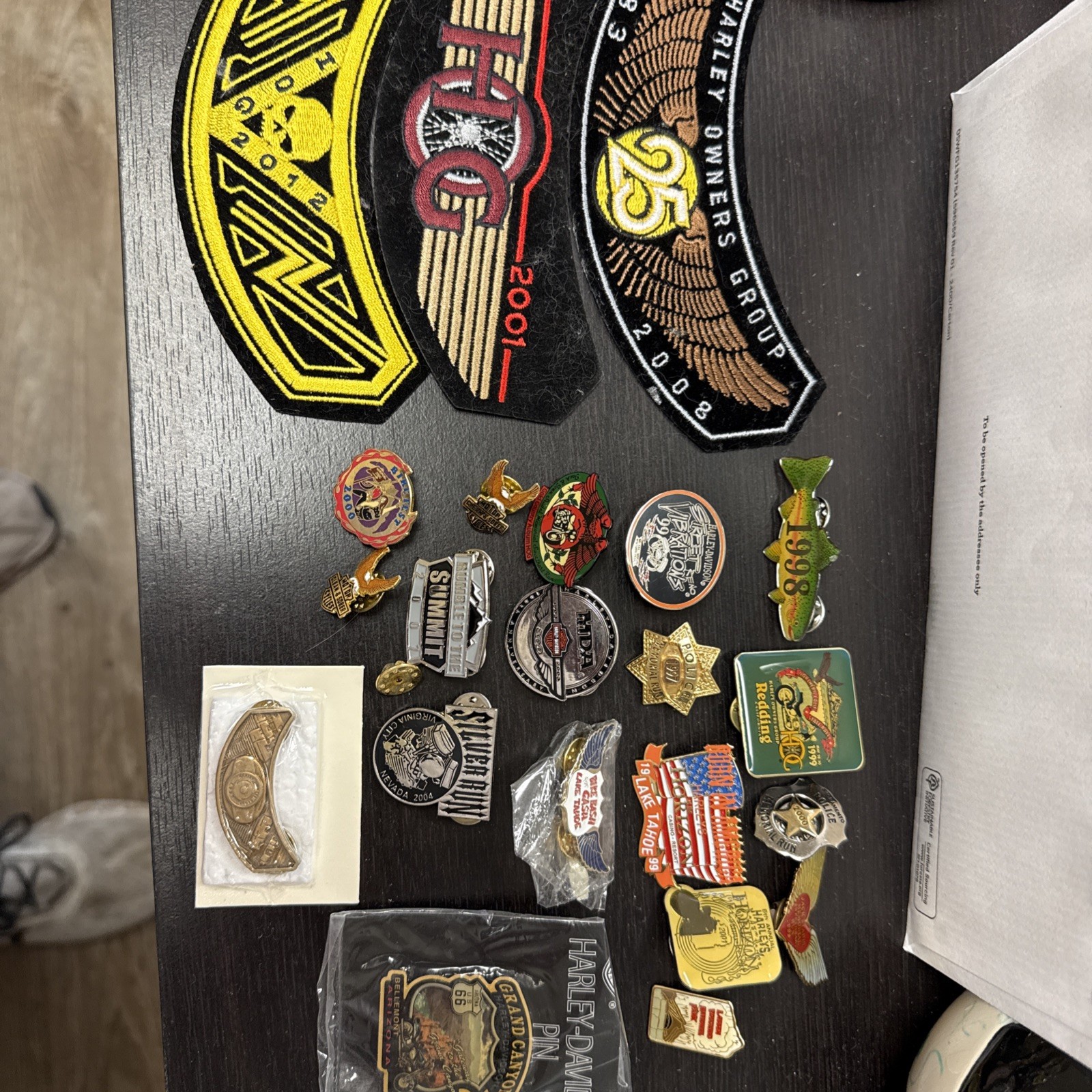 harley davidson collection of pins patches