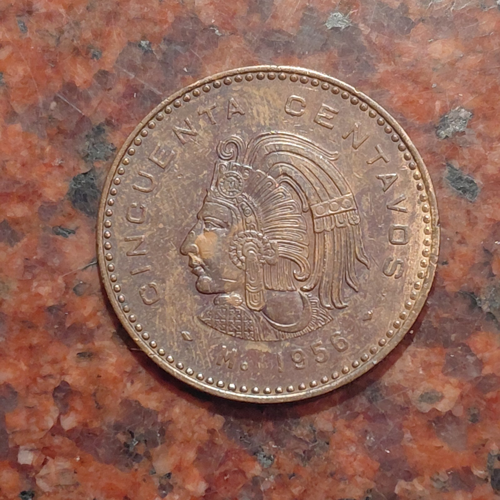 1956 MEXICO 50 CENTAVOS COIN - #B8835