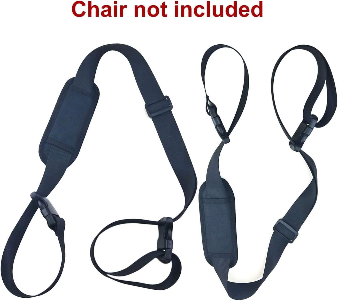(2 Pack) Adjustable Beach Chair Carry Strap, Folding Chair Shoulder Strap for...