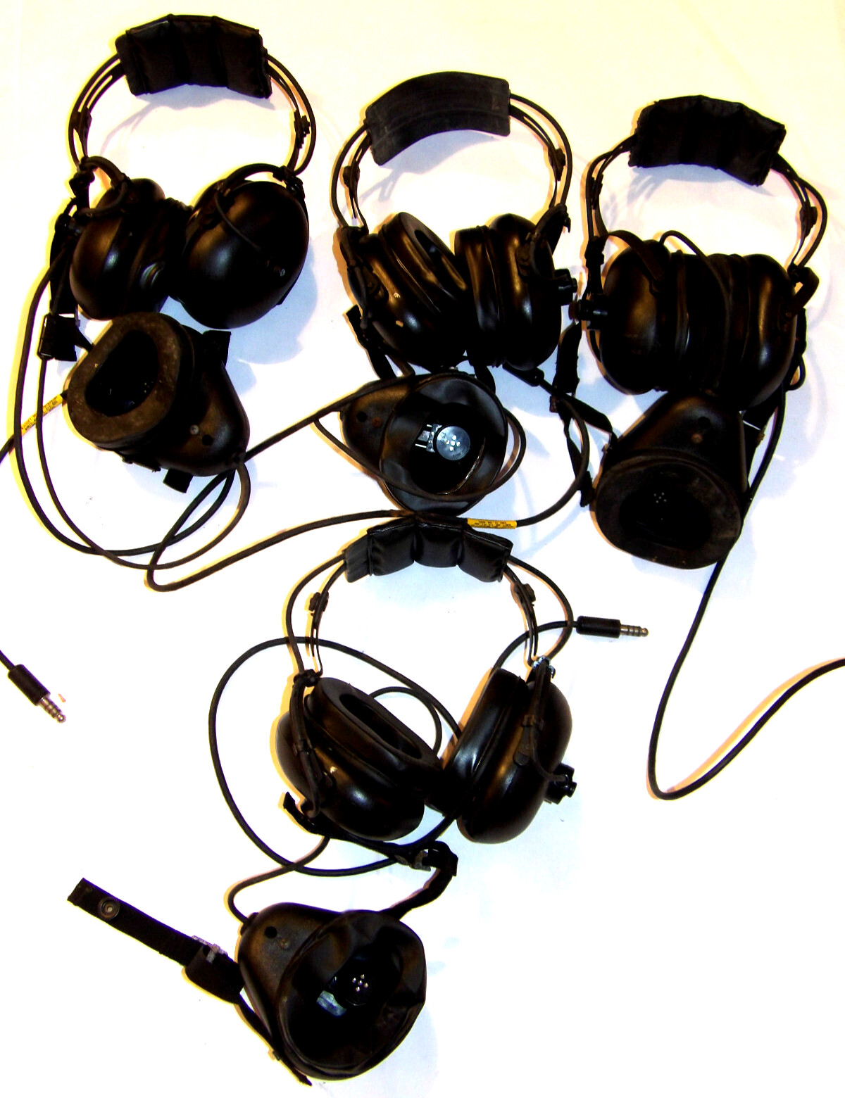 4 ROANWELL US MILITARY HEADSETS/MICROPHONES NSN 5965-01-204-8505/495-116-014-604
