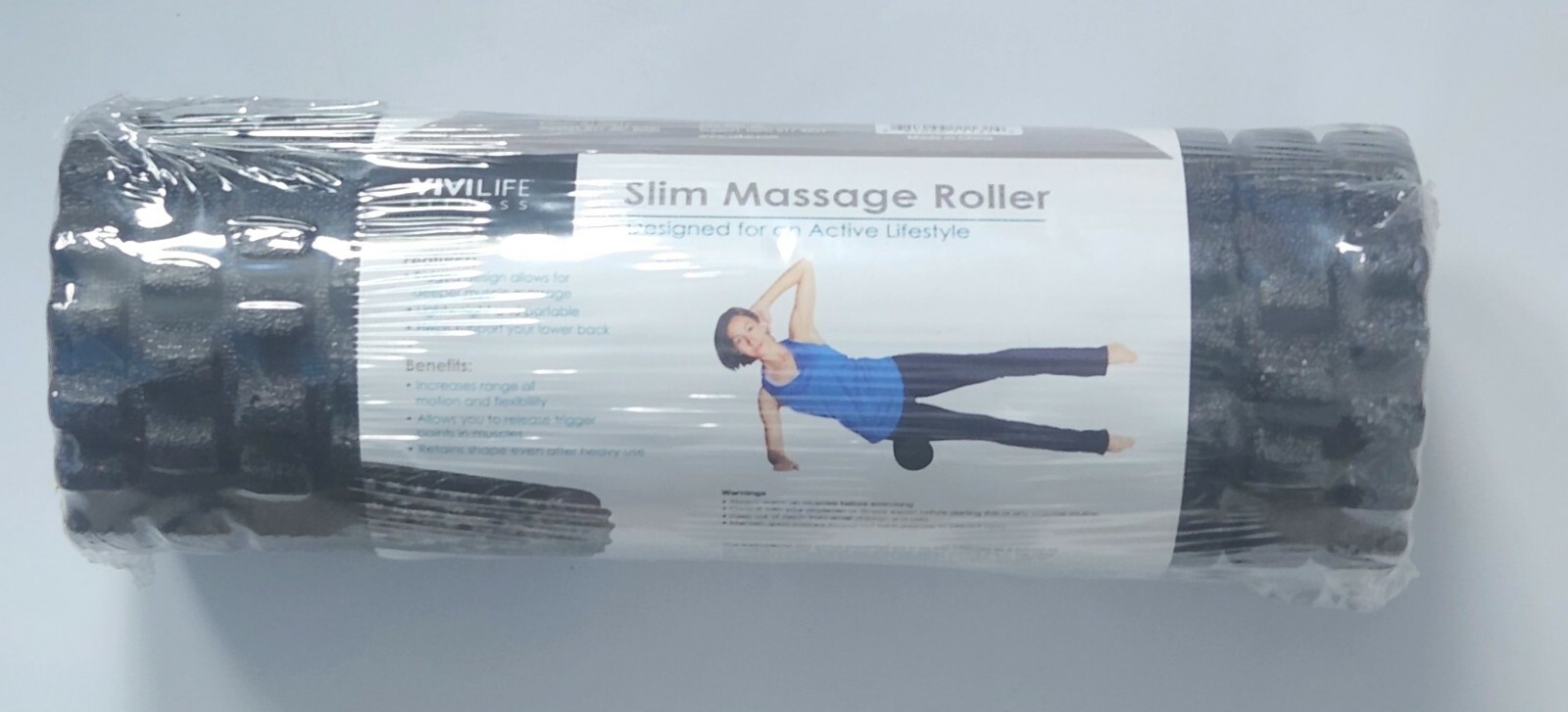 ViviLife Fitness Slim Massage Roller Factory Sealed New. Black.