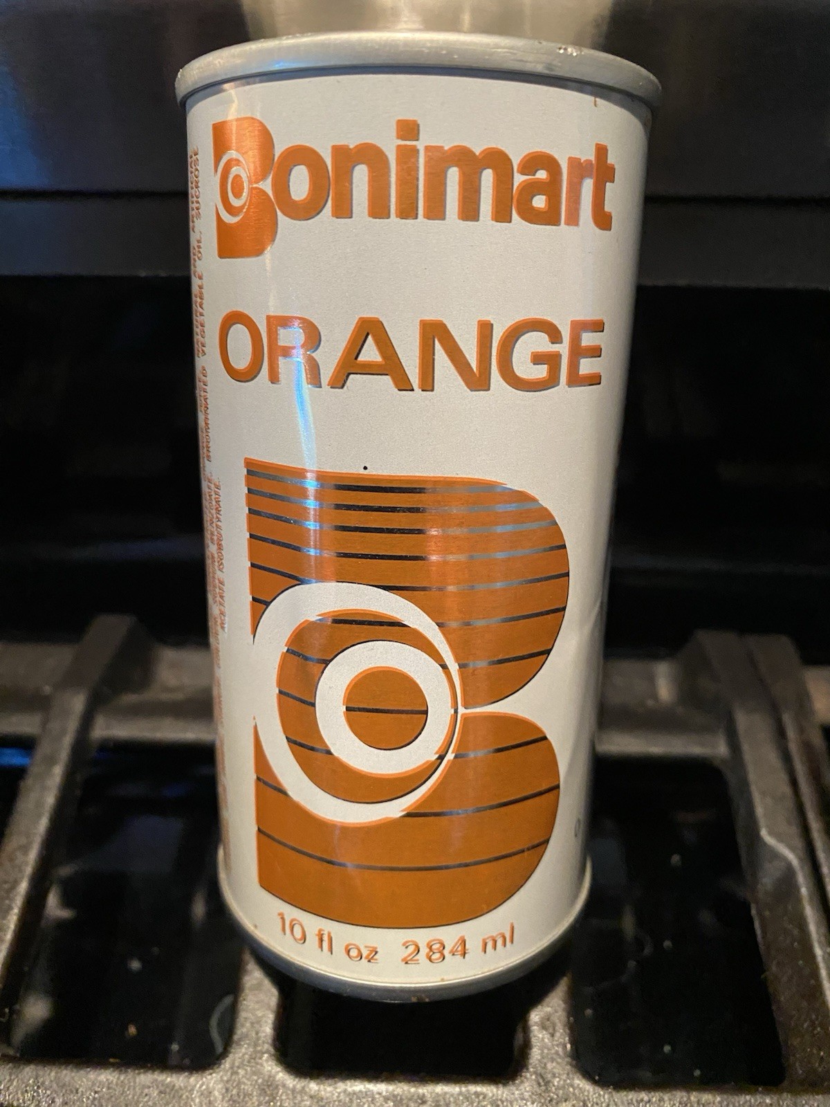 Orange 🍊BONIMART 10oz 284ml P/T orange 🍊 soda 🥤 can TORONTO, CANADA 🇨🇦
