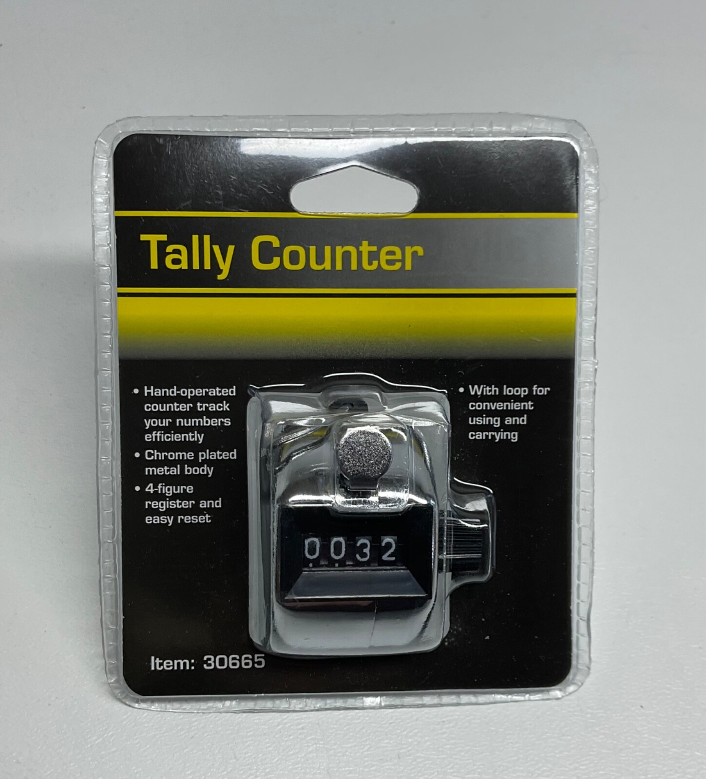 Mint in package Greatstar Thumb Counter Hand Tally Clicker Silver 4 Digits  9999