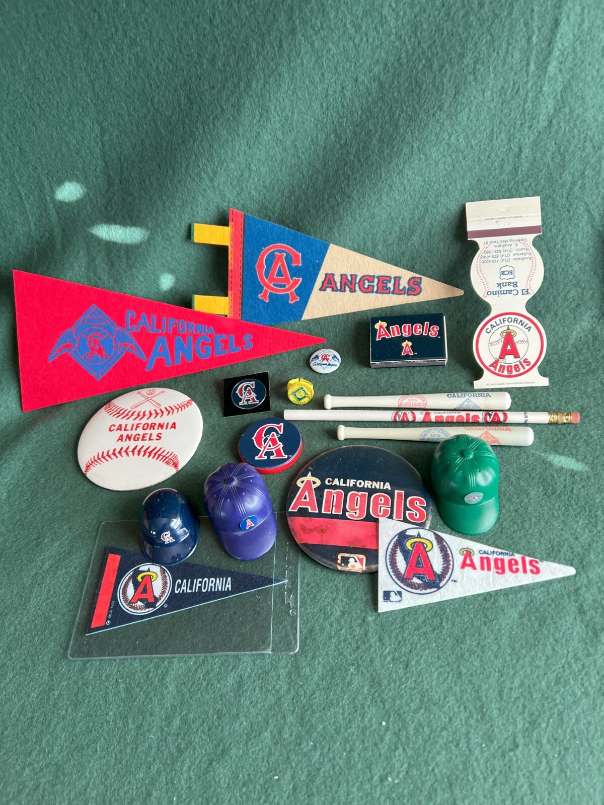 California ANGELS Vintage Vendor Lot (18) Charms Pennant Pencil Pin Hat Ring +