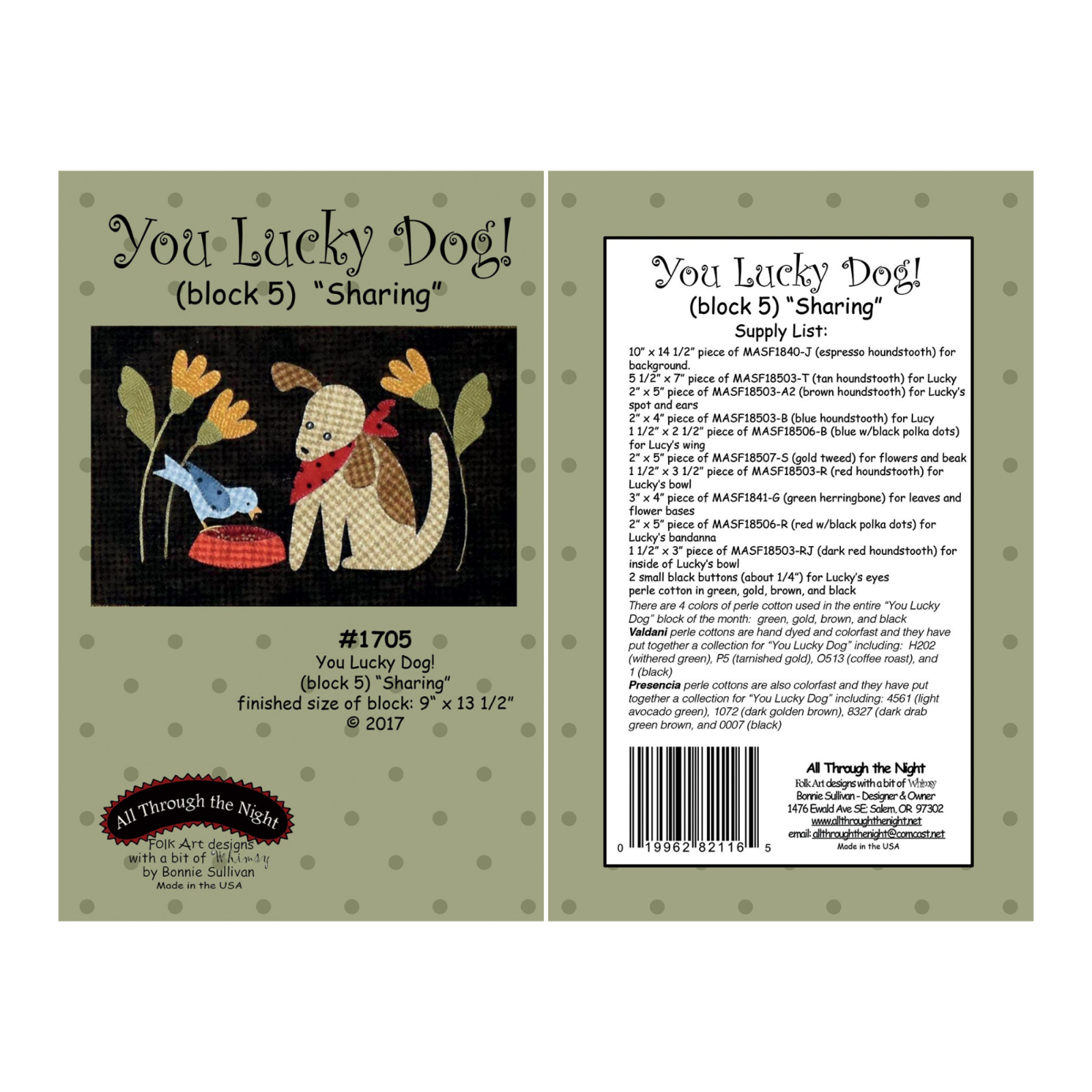 You Lucky Dog! Woolies Applique COMPLETE Quilt Pattern Set of 11 (NOT KIT)