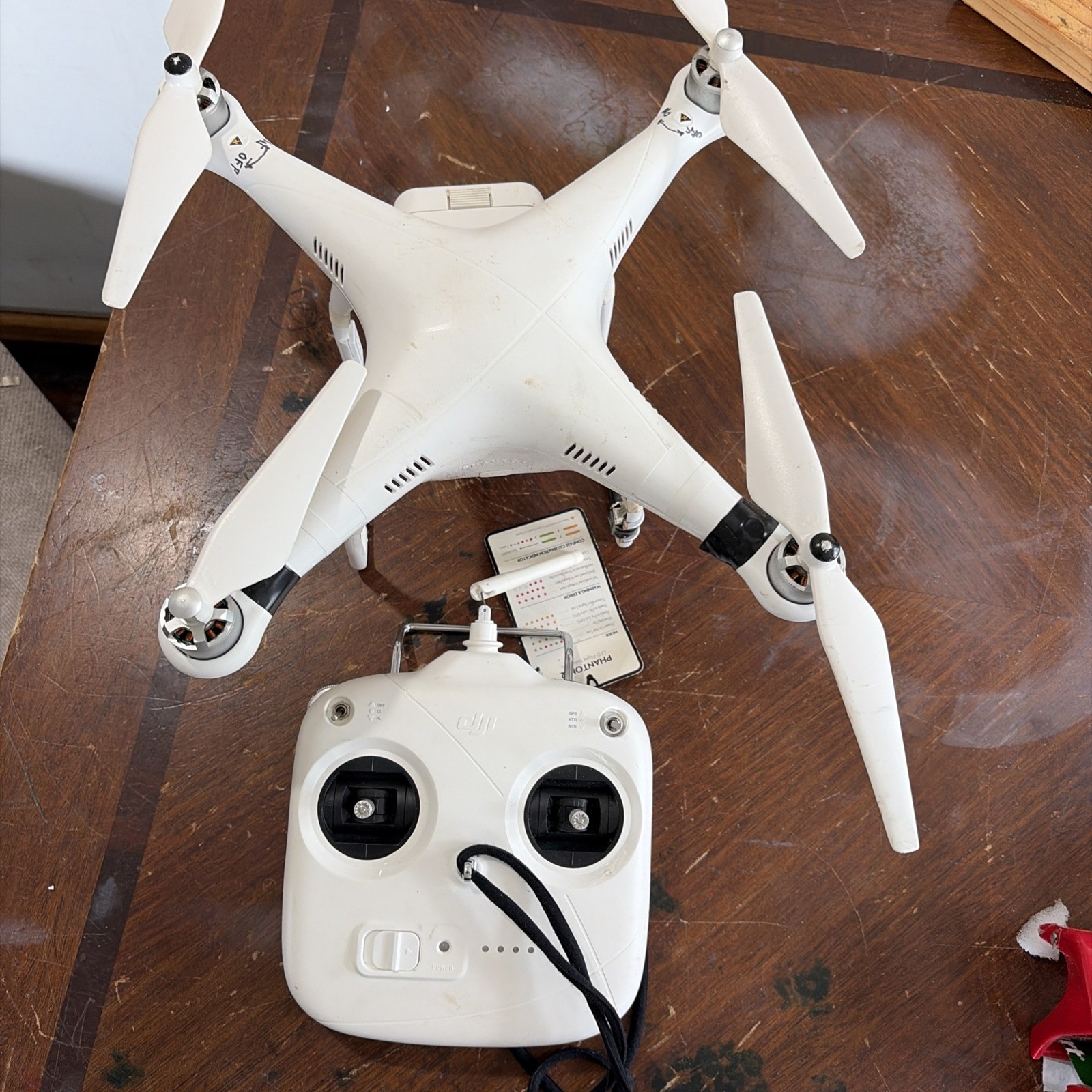 DJI Phantom 2 P330Z Drone White Red Untested Parts Only