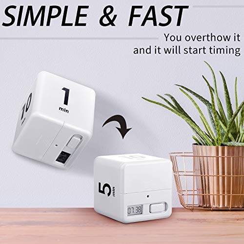 Weewooday 2 Pieces Cube Productivity Timer Flip Gravity Sensor Flip Countdown