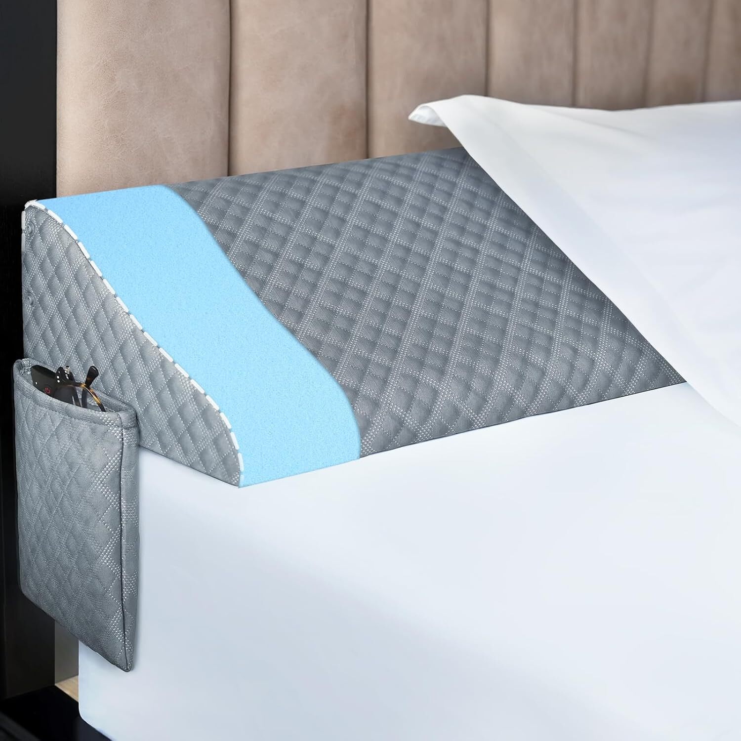 Kayfia Queen Size Pillow Wedge for Headboard Gap Bed Gap Filller (0-8") Mattress