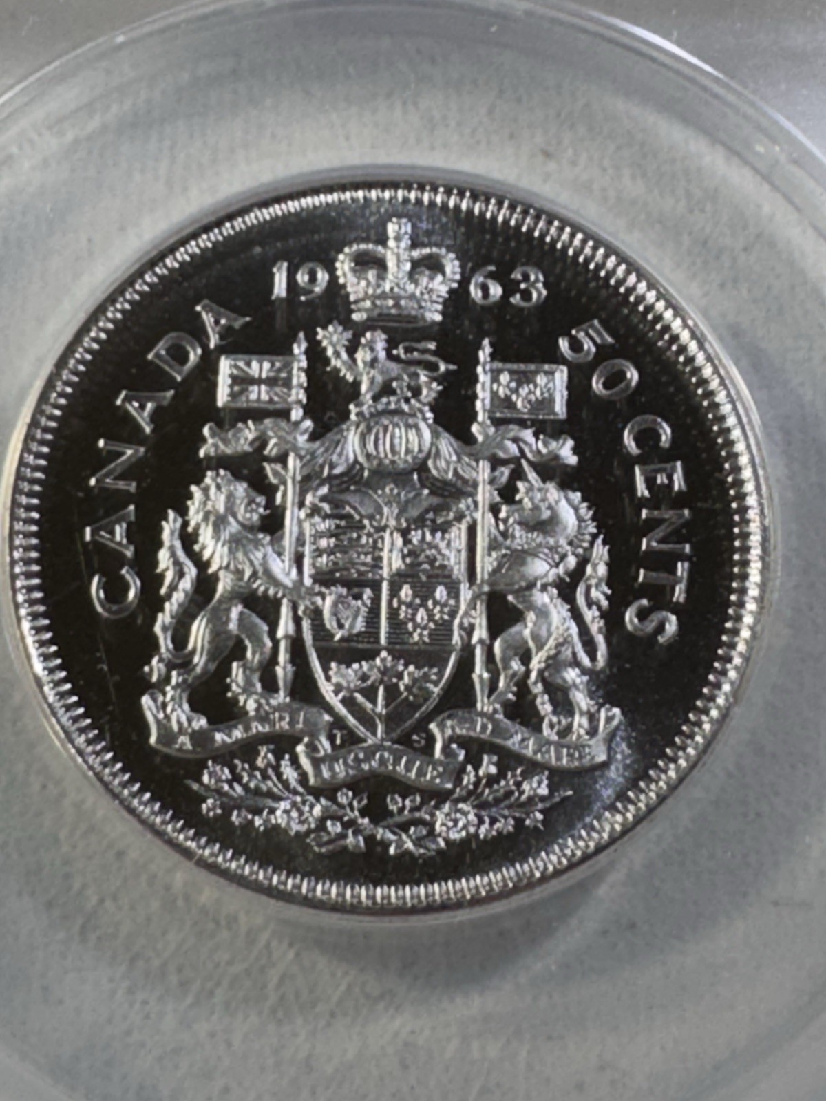 1963 Canada 50 Cents Silver Coin Proof Like Graded MS 68 by ANACS