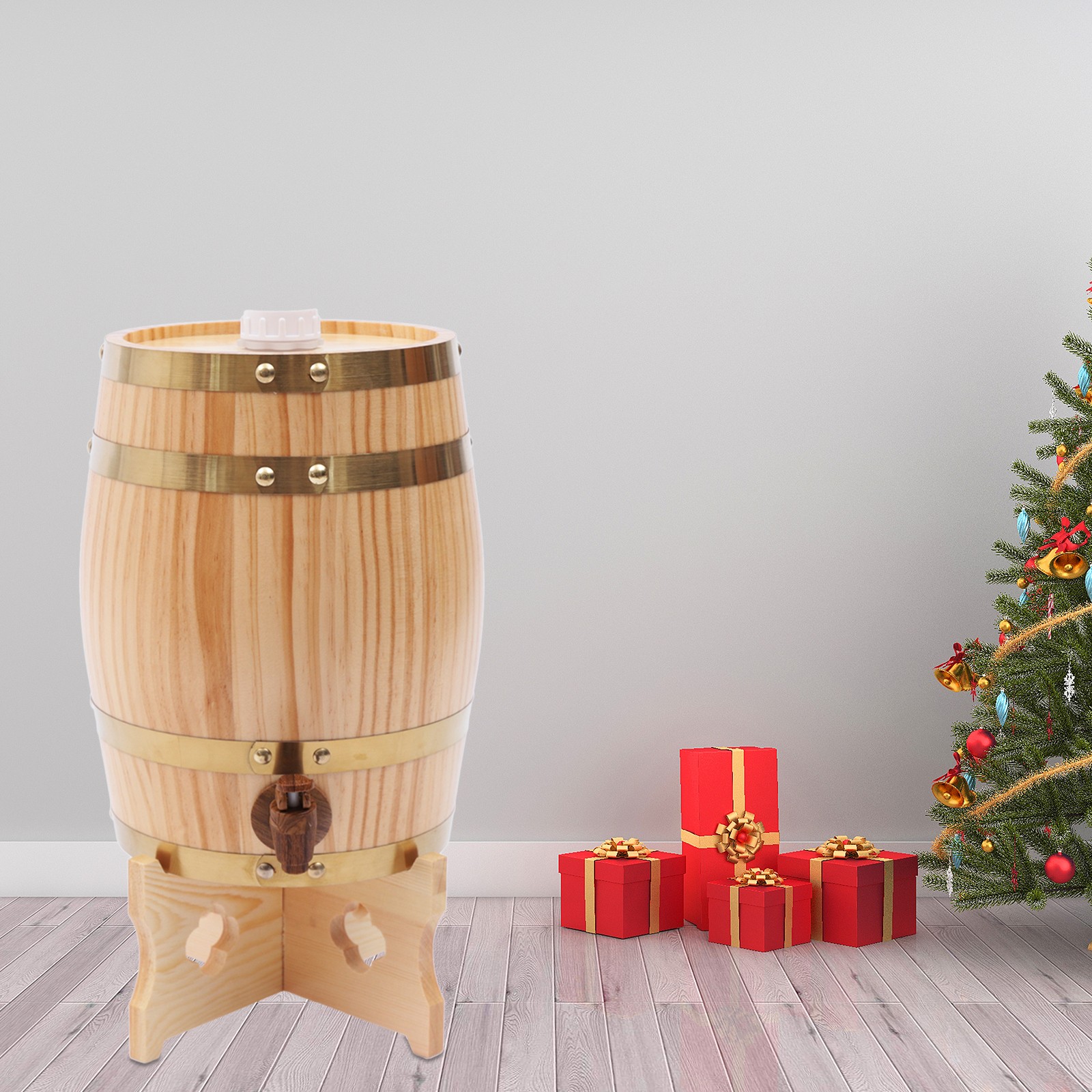 5L/1.32Gal Aging Barrel Wooden Whiskey Barrel Bourbon Wine Barrel Home US