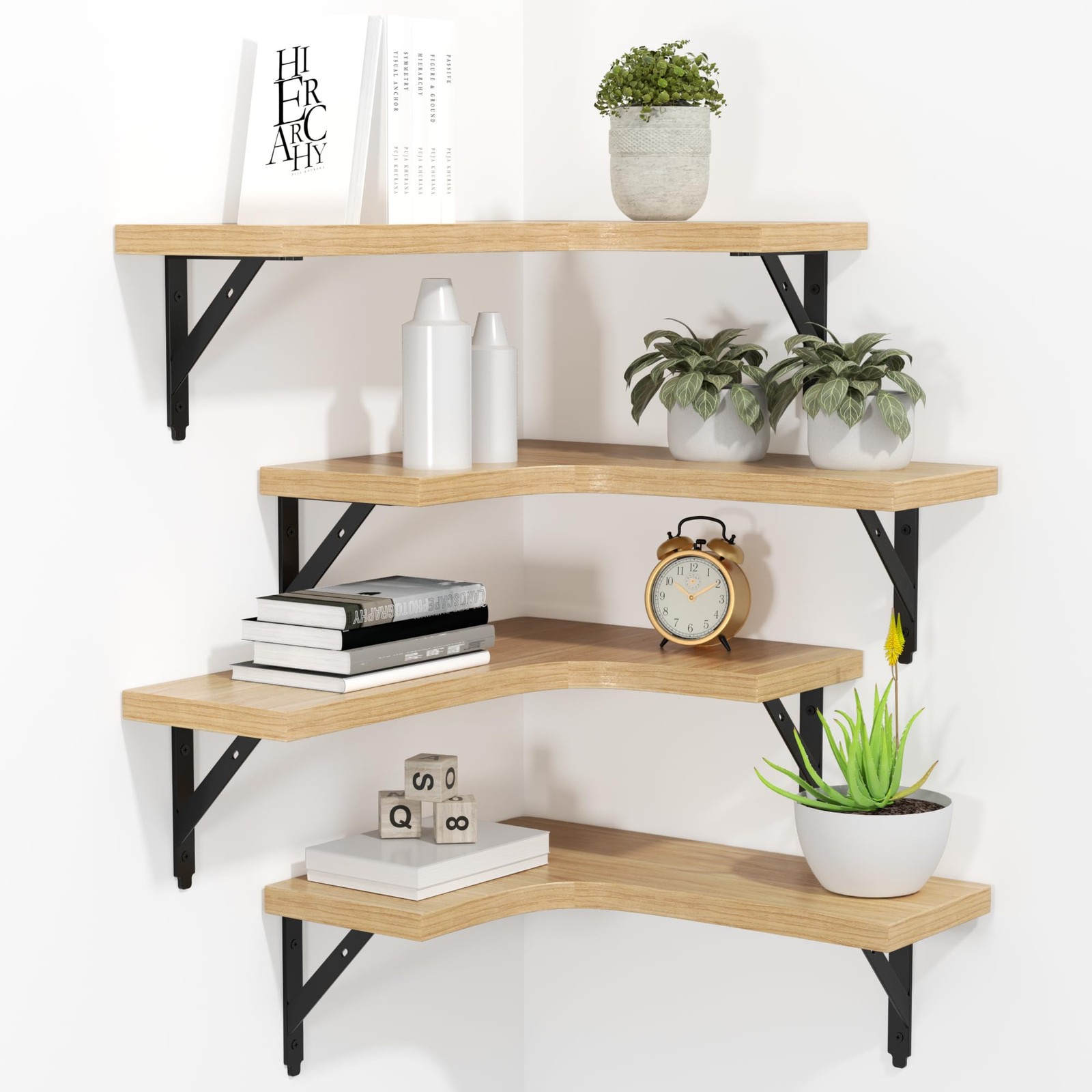 ROMGUAR CRAFT Corner Floating 16 inches x 11.4 x 0.6 inches, Natural