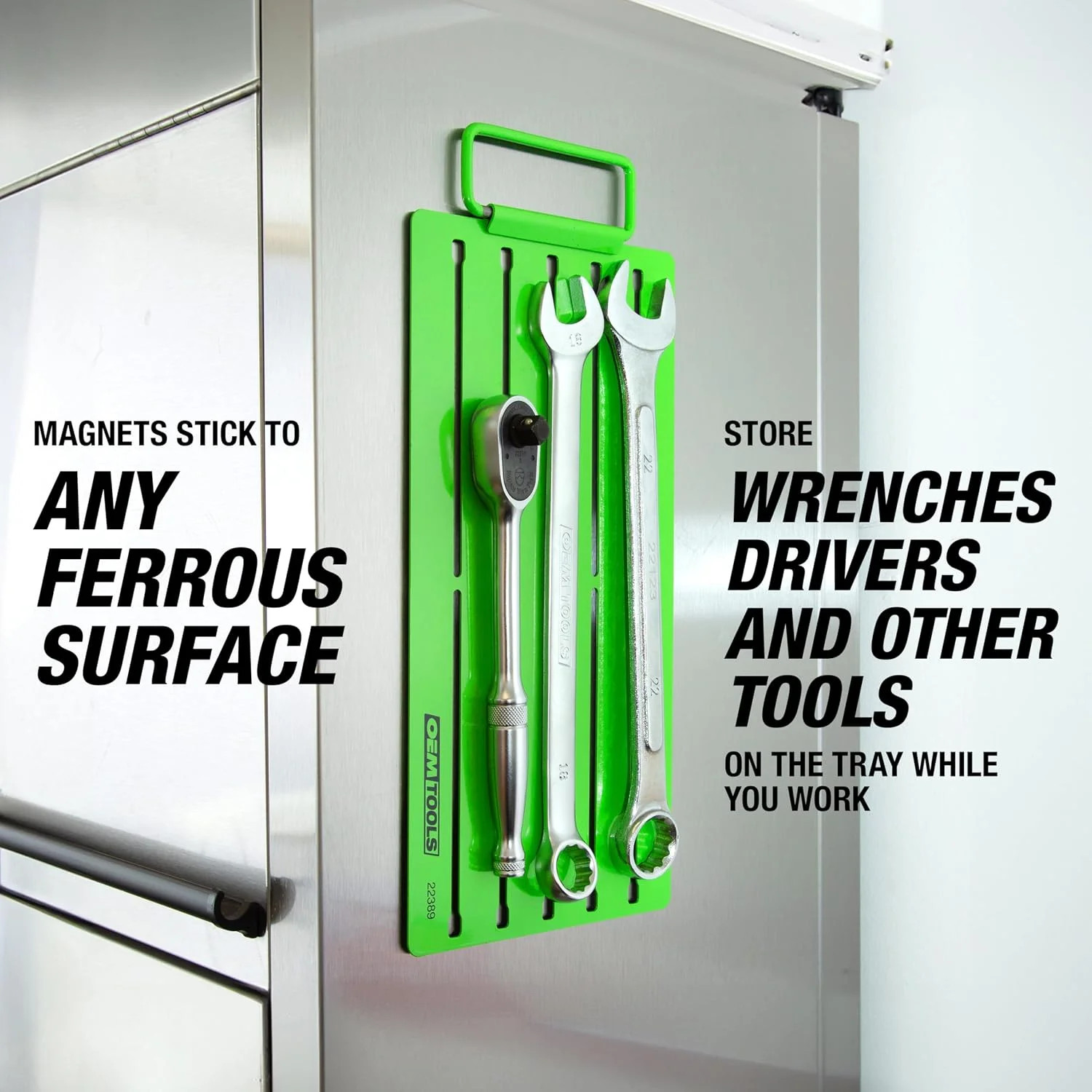 OEMTOOLS 22389 Pro Magnetic Socket Tray, Customizable Ratchet Organizer, Adjusta