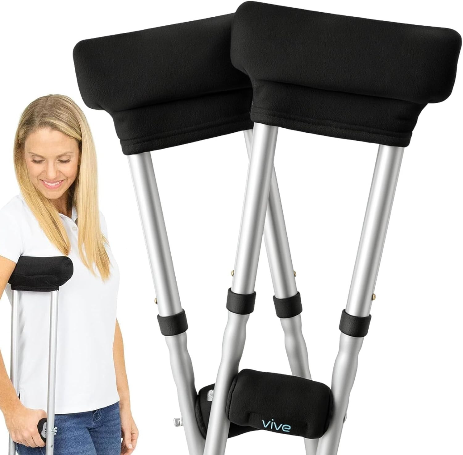 Premium Crutch Pads & Hand Grips - Comfortable, Breathable, Machine Washable ...