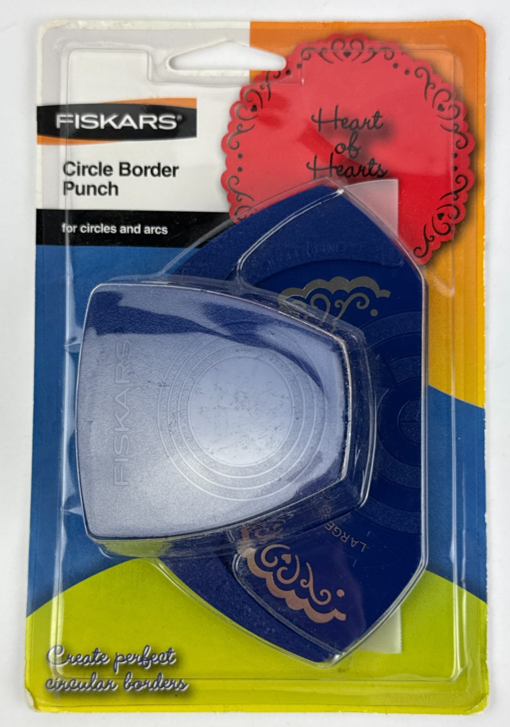 Fiskars Circle Border Punch Heart Of Hearts Stationary Scrapbooking New