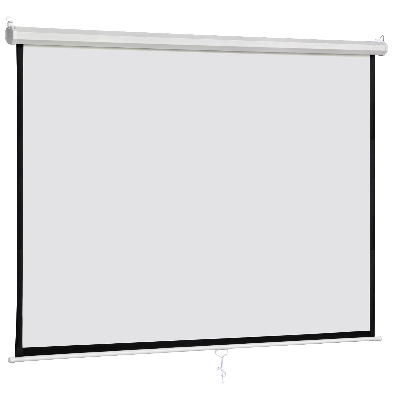 84" Manual Pull Down Auto-Lock Projector Projection Screen Matte White 1:1 Ratio