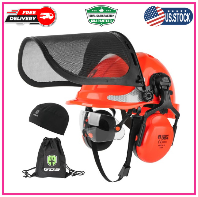 GREEN DEVIL Chainsaw Safety Protective Helmet Forestry with Orange
