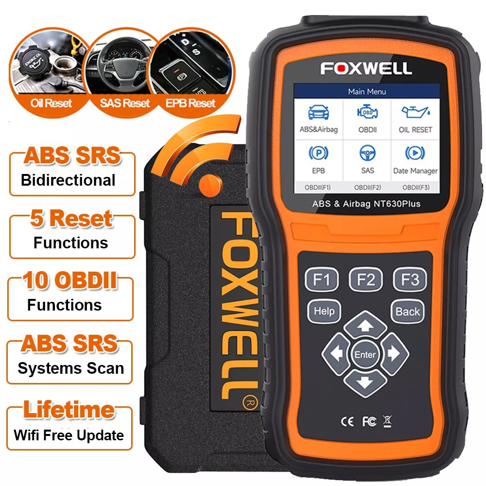Foxwell NT630 Plus SAS SRS ABS Bleeding Code Reader OBD2 Scanner Car Diagnostic