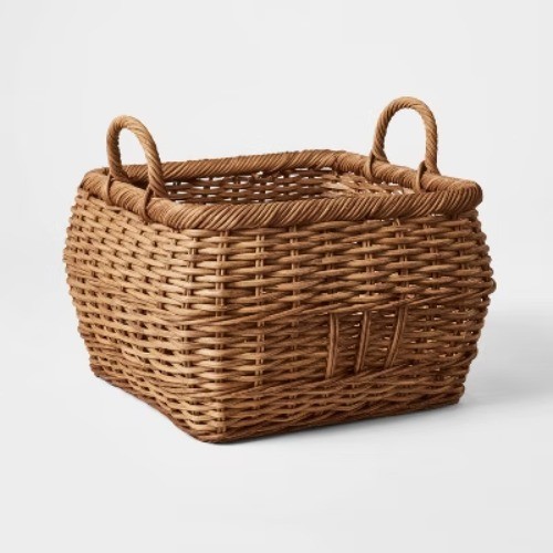 Medium Square Rattan Harvest Basket - Threshold designed with Studio McGee