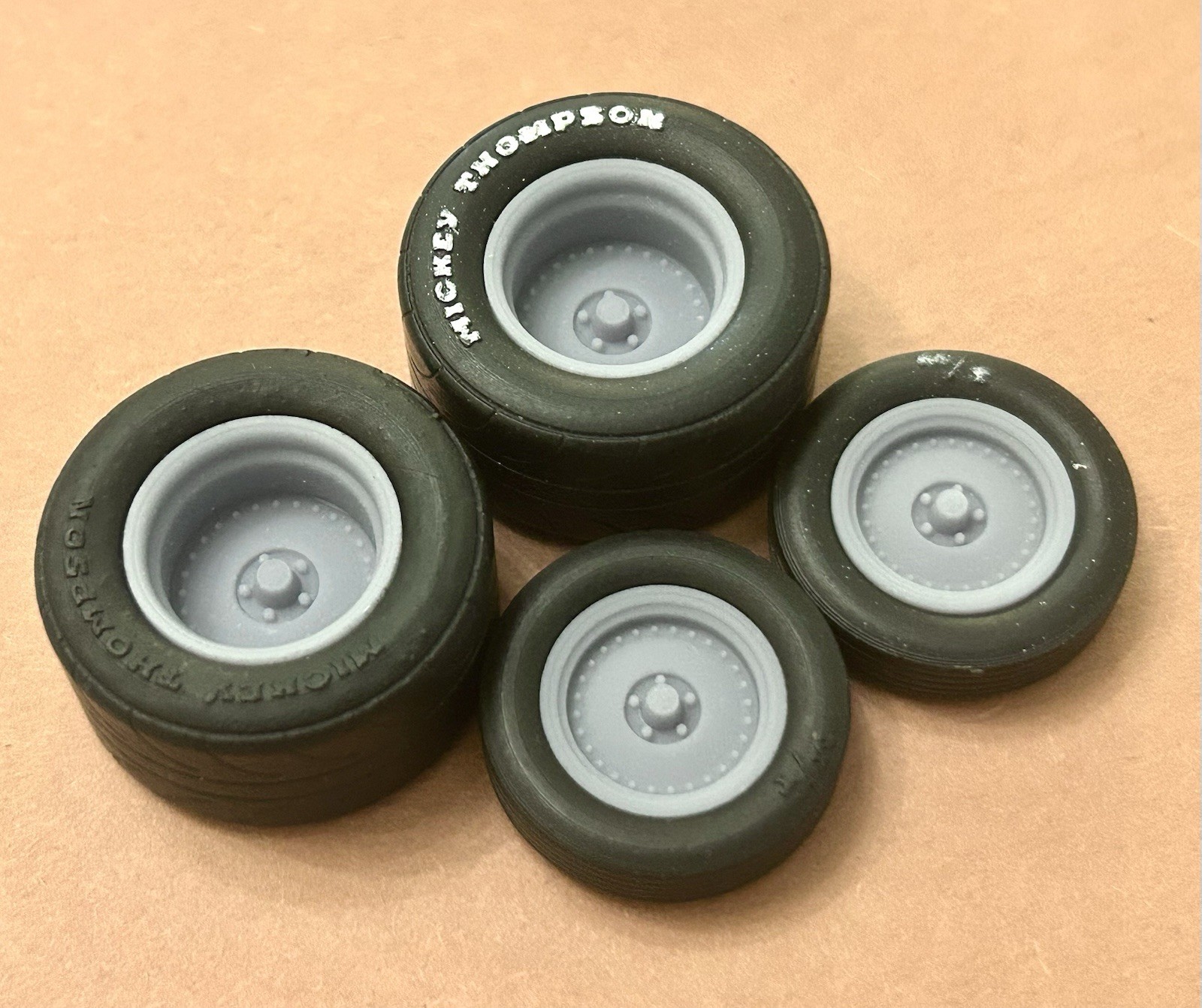 1/24 Scale:  17/15-inch “Centerline Drag” Wheels W/Cheater Slicks; Resin