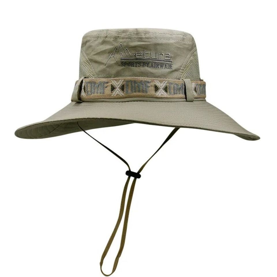 Men Summer Sun Hat UV Protection Bucket Mesh Safari Cap Outdoor Hiking Beach USA