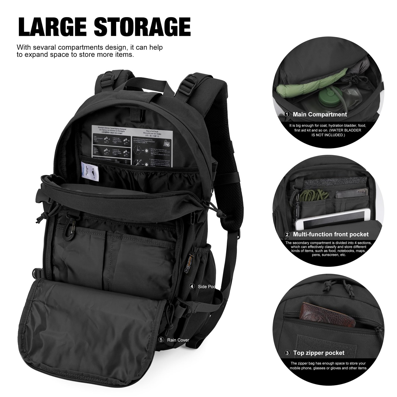 25L Hiking Backpack,Lightweight Molle Tactical Backpack for Running,Hiking,Cy...