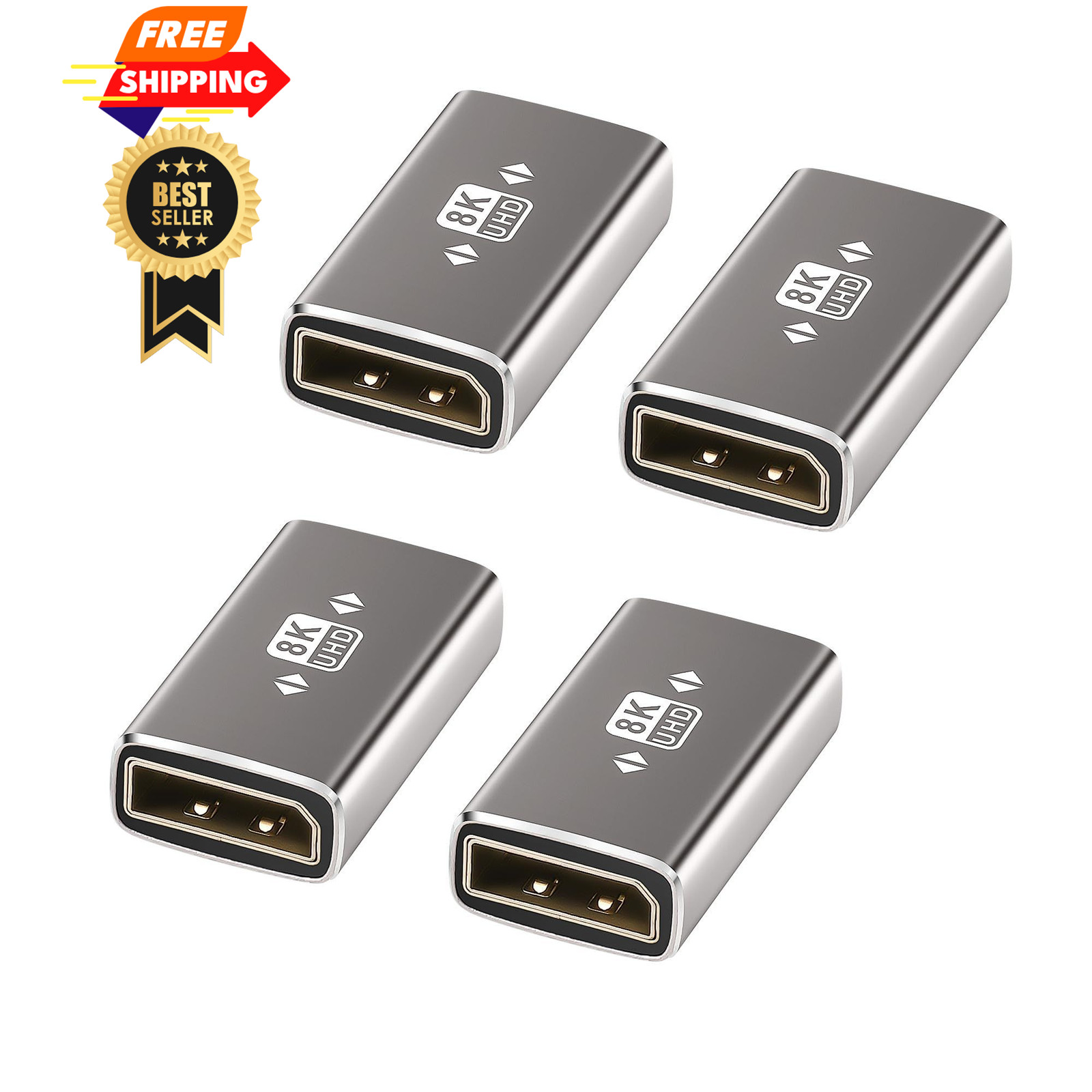 Togconn 8K DisplayPort Coupler 4 4 Pack, Straight DP (Female) to