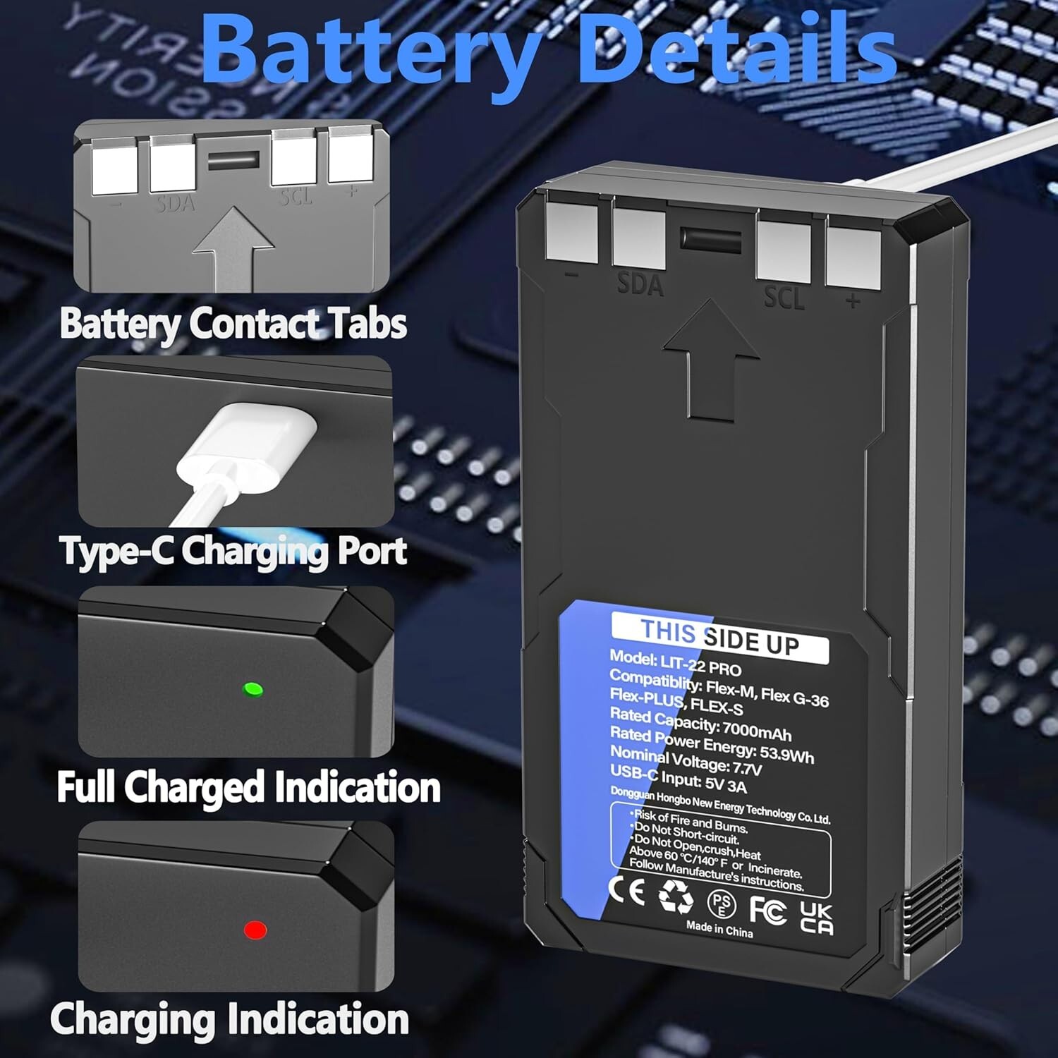 4-Pack Rechargeable LIT-22 Battery Compatible with Trail Camera Flex-M Flex G-36