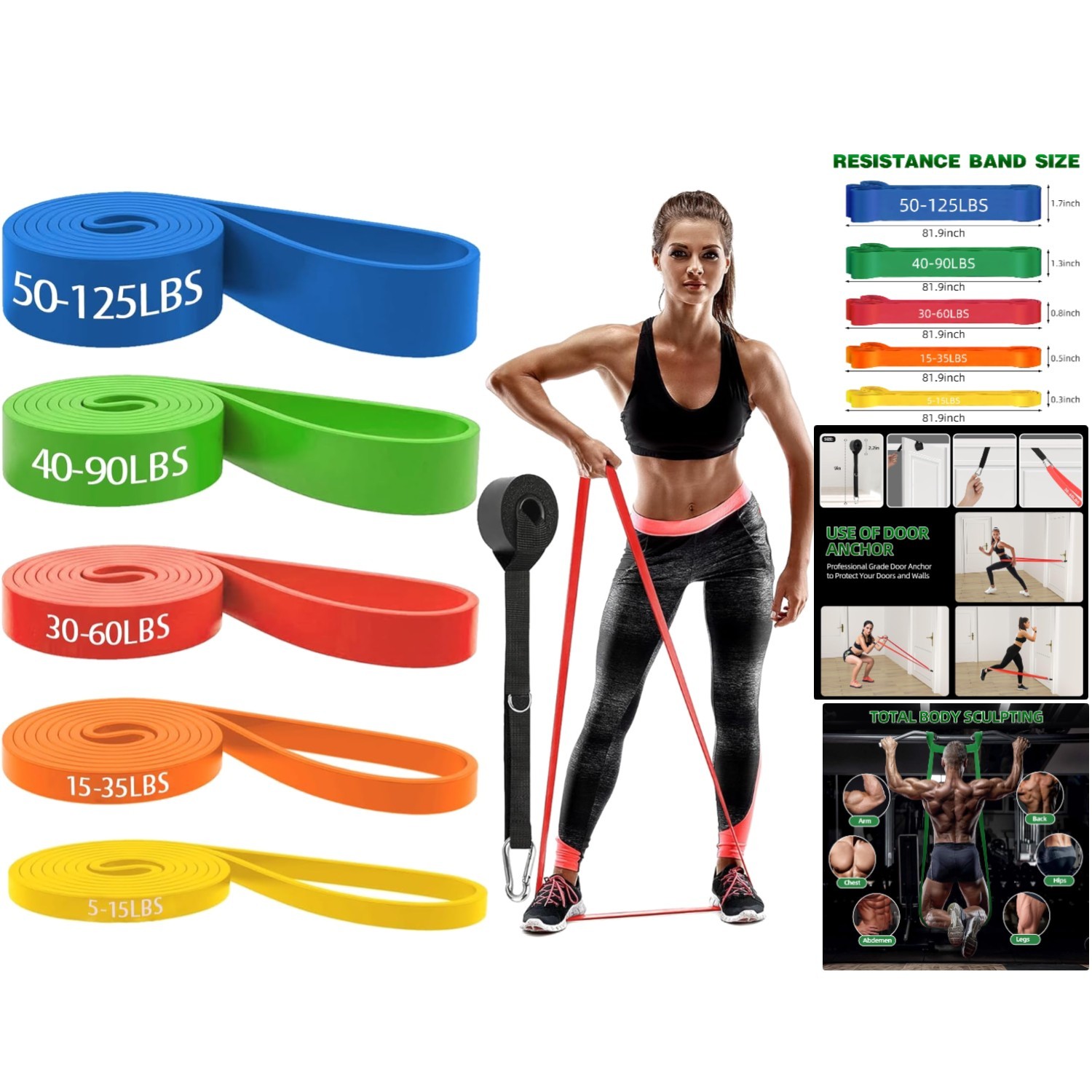 Resistance Bands for Working Out, Pull Up Assist Bands Set, Workout for Women...